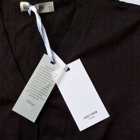 GRACE KARIN Button Up Crop Knit Cardigan L(M) *NWT* - Picture 4 of 4